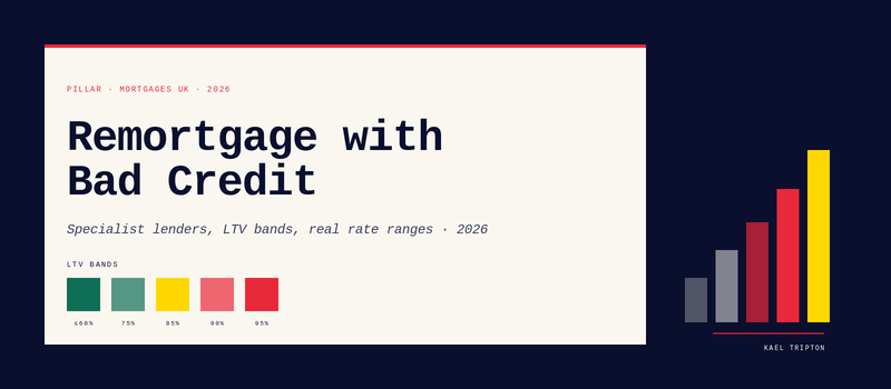 Remortgage With Bad Credit UK 2026 — Specialist Lenders, LTV Bands and What Rates to Expect