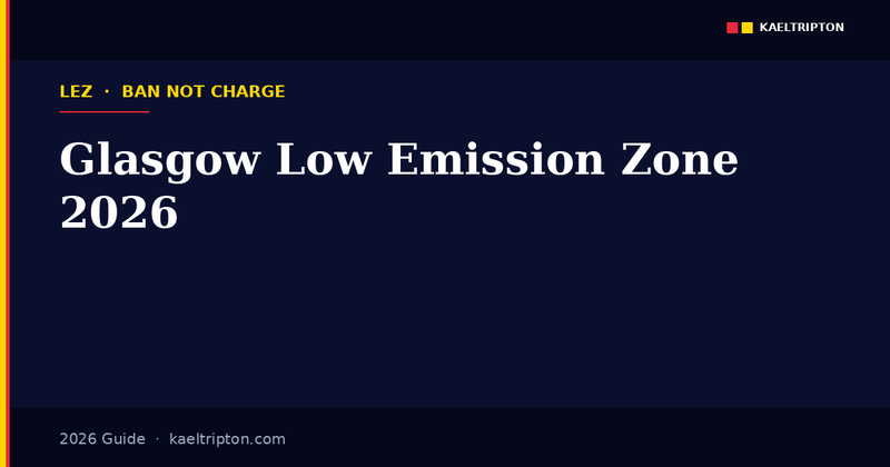 Glasgow Low Emission Zone 2026 — ban not charge, £60 PCN escalating to £480