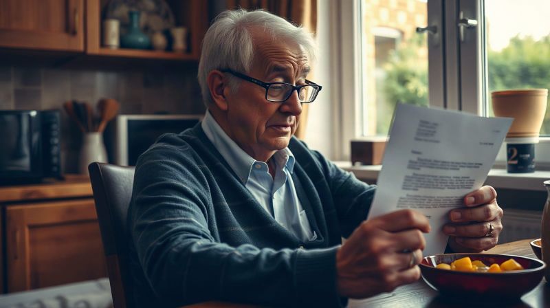Person opening an official HMRC letter at home about a pension tax relief top-up