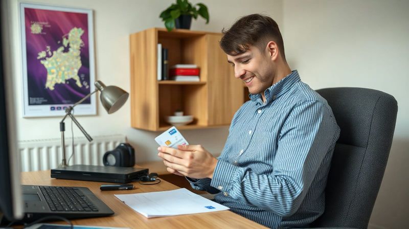 Man checking his bank balance on his phone