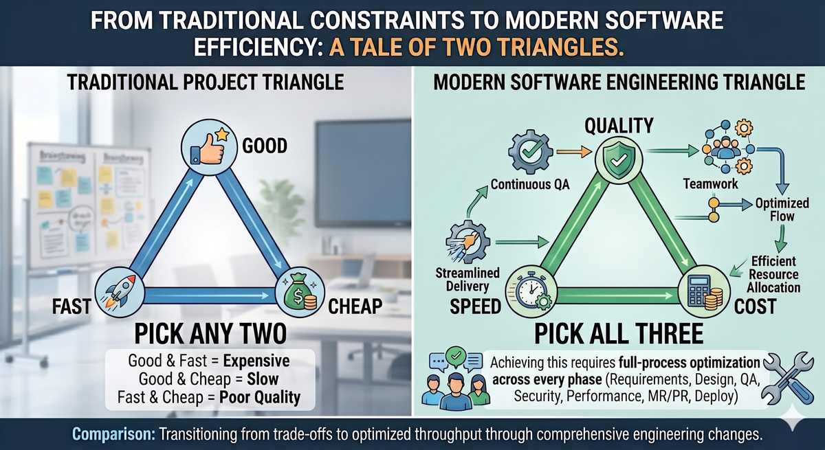 The Quality-Speed-Cost Trilemma of AI Development