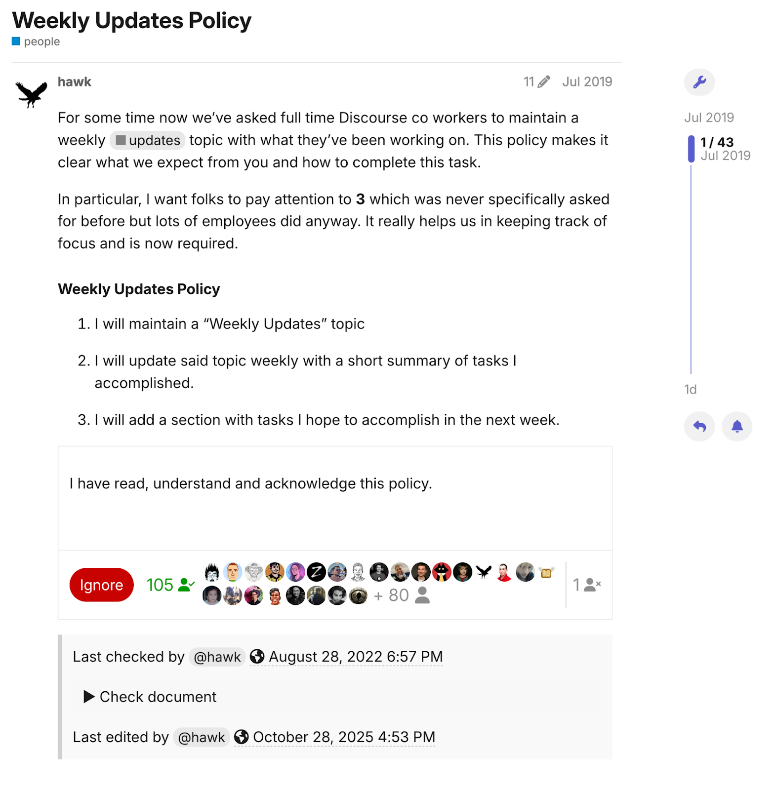 Example of our Policy topics