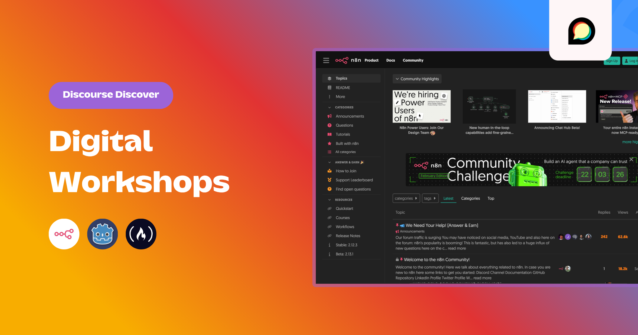 Discourse Discover: Communities where builders learn together