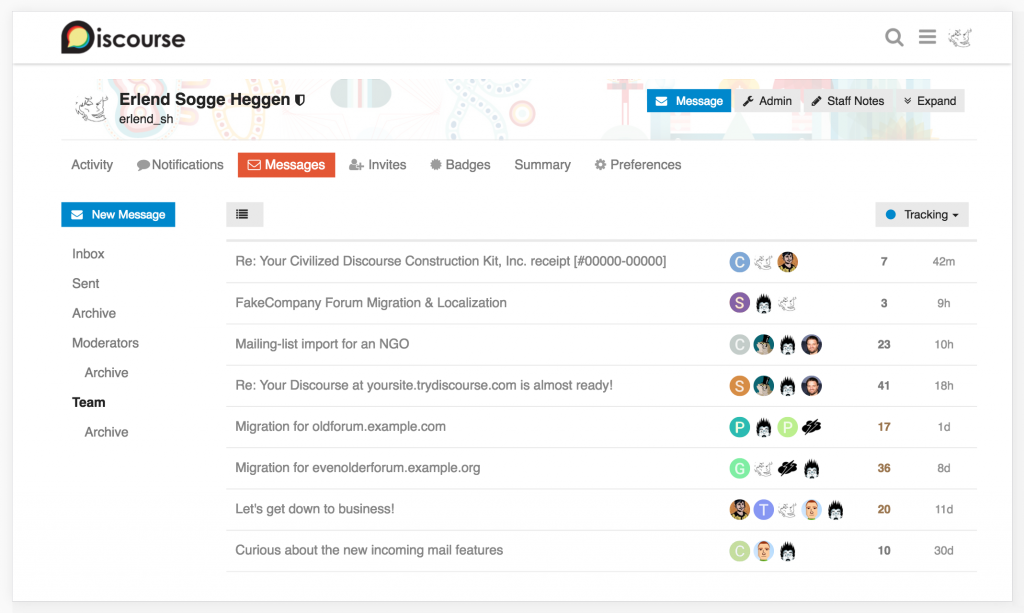 discourse team inbox