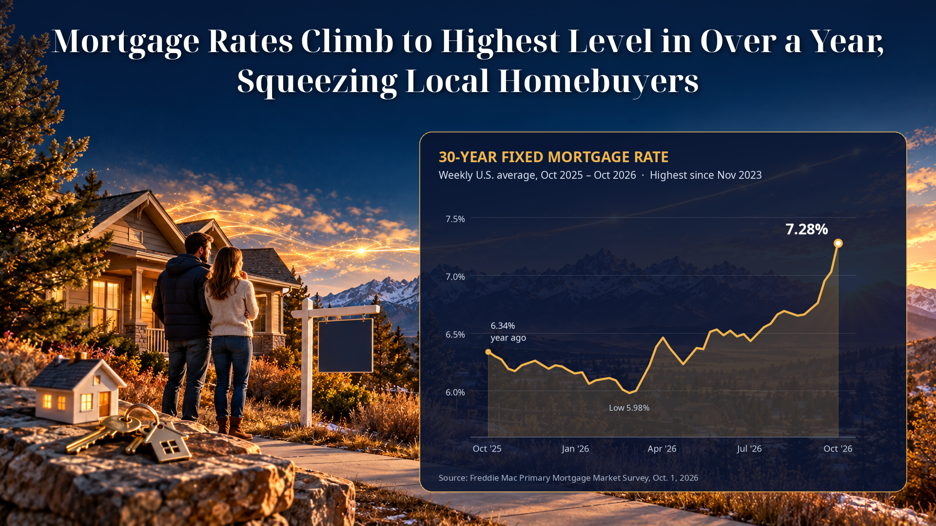 Mortgage Rates Climb to Highest Level in Over a Year, Squeezing Local Homebuyers