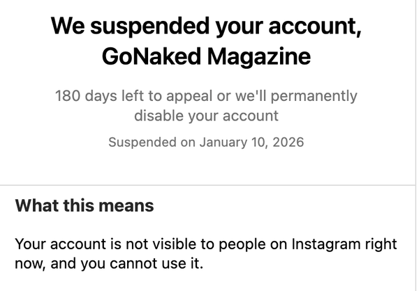 RIP GoNaked Instagram