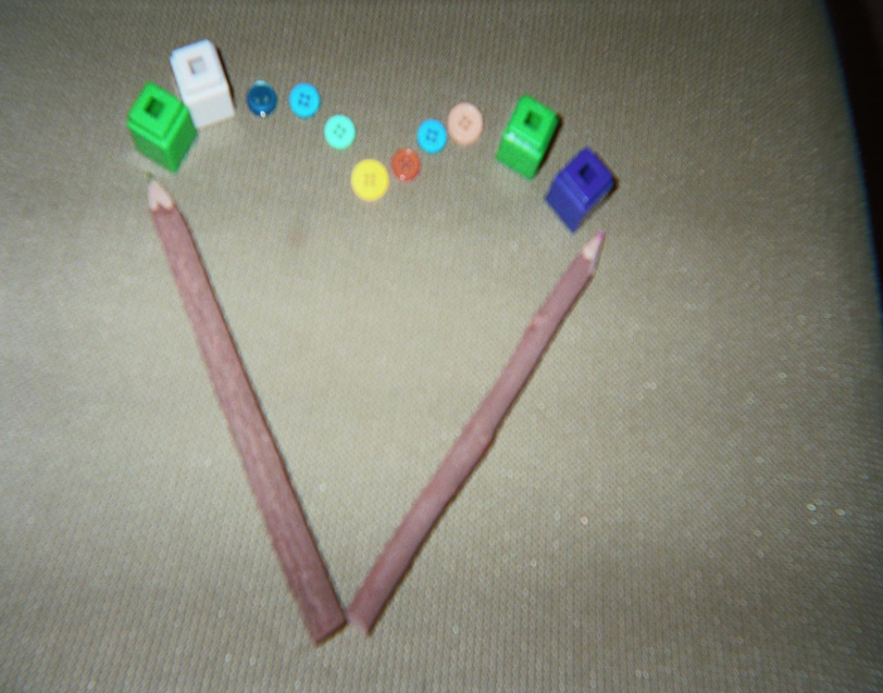 random objects arranged into a heart shape