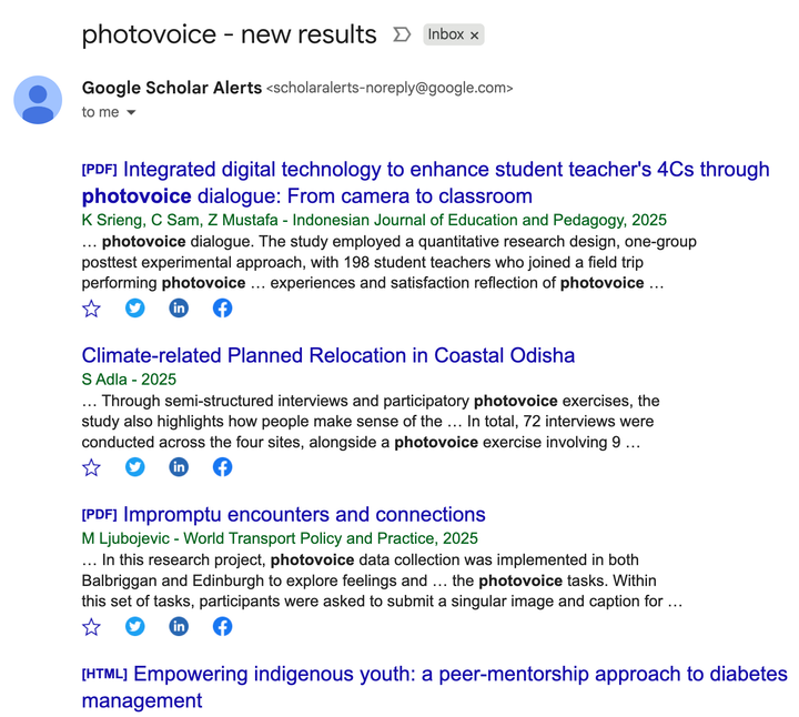 Google Scholar Alert email 