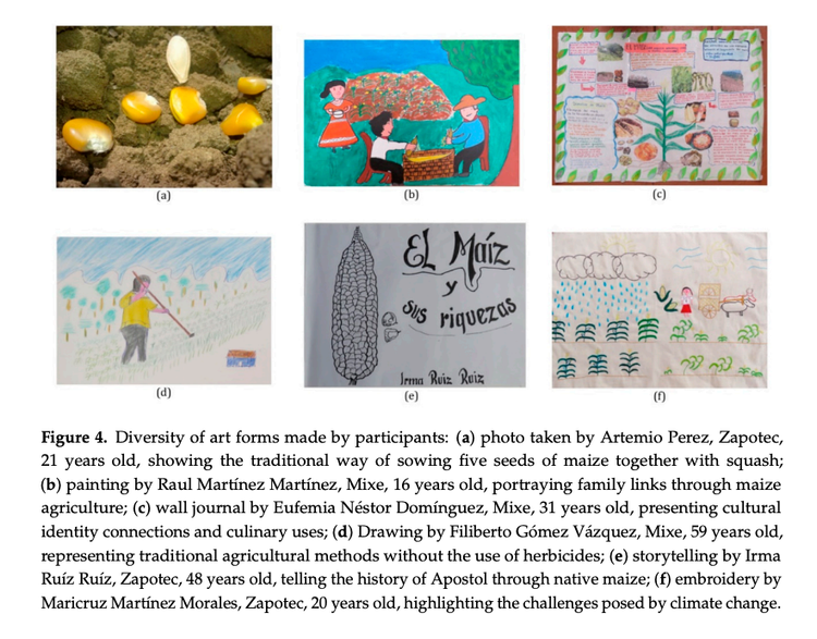 diversity of art form examples that include photography, painting, wall journaling, drawing, storytelling, and embroidery
