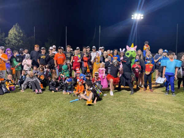 Spring Klein Superstars enjoy some time together after a Halloween game.