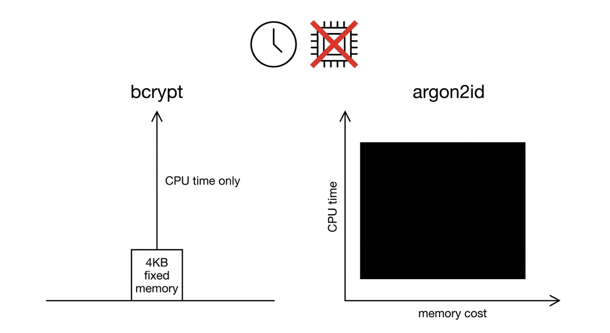 bcrypt vs Argon2id: 187ms trên CPU, 95x speedup trên GPU