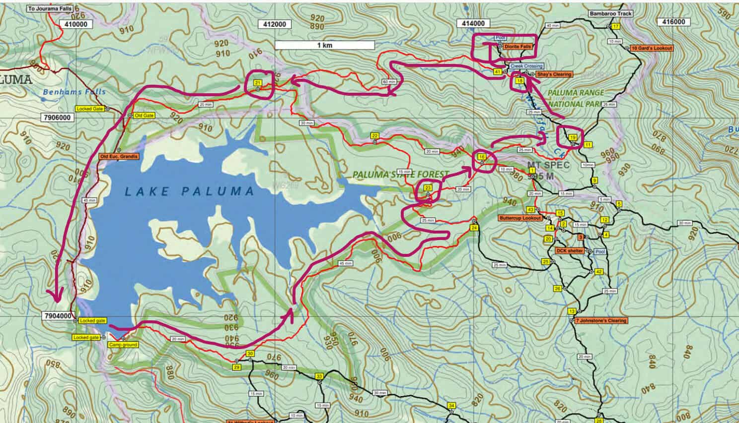 Diorite Falls, Paluma Map