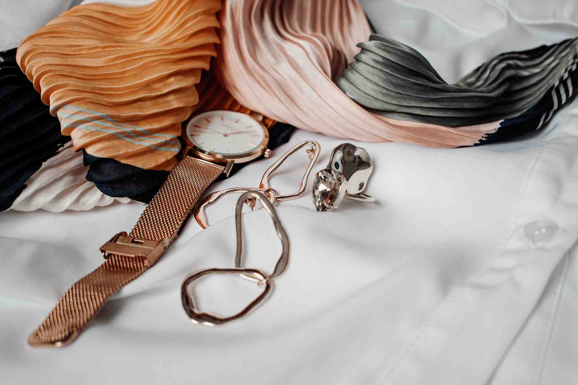Expensive-Watch-and-Jewellery-on-White-Buttoned-Shirt