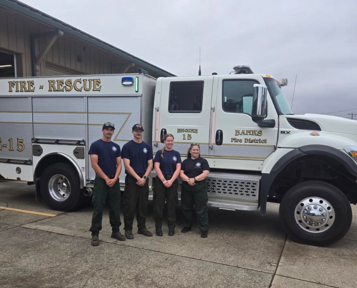 Banks firefighters head to East Evans Creek Fire, second deployment in five days