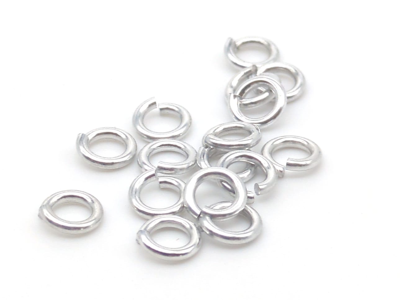 A bunch of aluminum rings, slightly open.