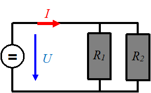 Schema mit Parallelschaltung von 2 Widerständen.