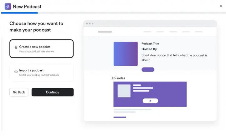 kajabi podcast hosting