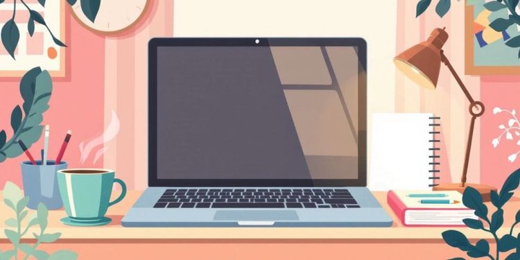 Laptop on desk with lamp | personal blog meaning