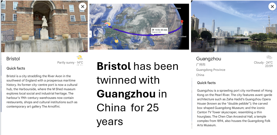 Why is Bristol twinned with Guangzhou?