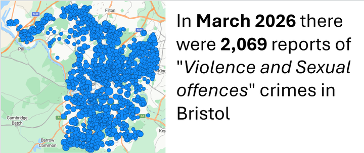 Violence and Sexual offences reach a three year high in Bristol