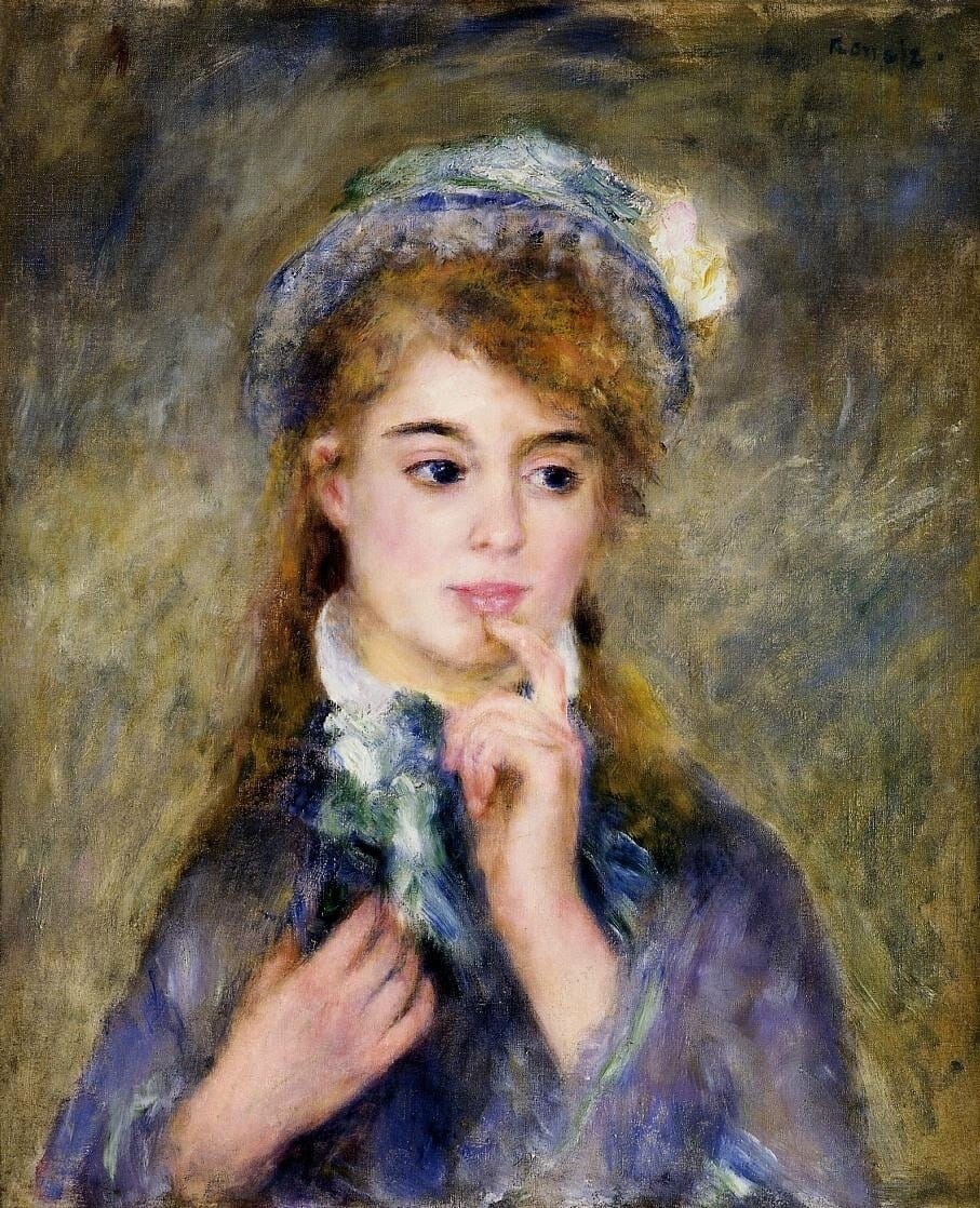 L’Ingénue (Portrait of a Young Woman) by Pierre-Auguste Renoir, c. 1874, at The Clark Art Institute. Image sourced from Wikipedia.