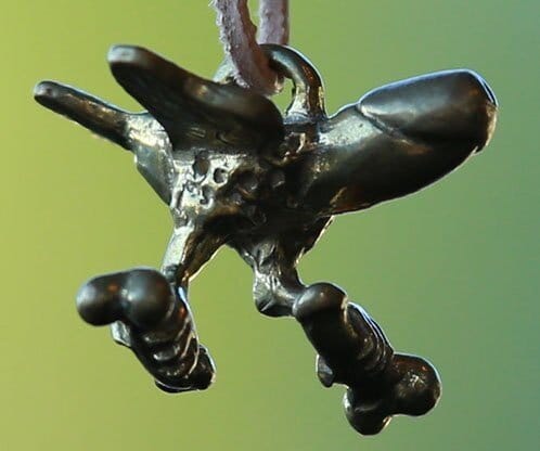 Here is a fascinus, an ancient Roman protective amulet, photo courtesy of the same classicist friend I mentioned above, from the book&nbsp;Roman Sex, 100 B.C. - A.D. 250&nbsp;by John R. Clarke.