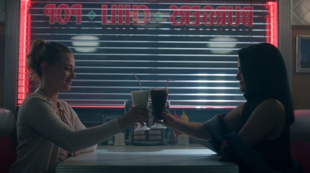 Betty and Veronica in Pop Chock’lit Shoppe in the CW program Riverdale, a modern masterpiece. Pop’s is absolutely a soda fountain and, by definition, a pop stand. At one point in the show, Archie Andrews stands on the roof with a Molotov cocktail—pl…