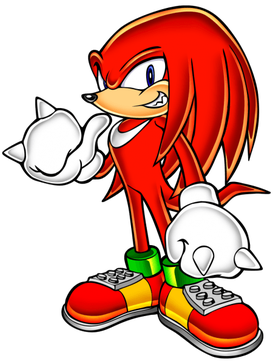 Knuckles, an anthropomorphized red cartoon echidna. Image from Wikipedia.