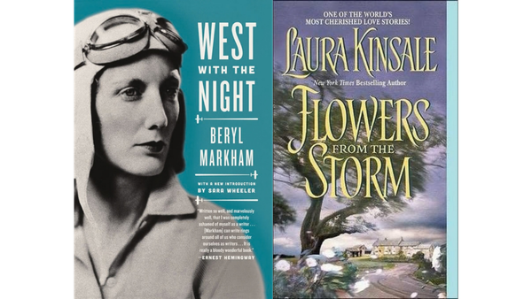 two book covers: West with the Night and Flowers from the Storm