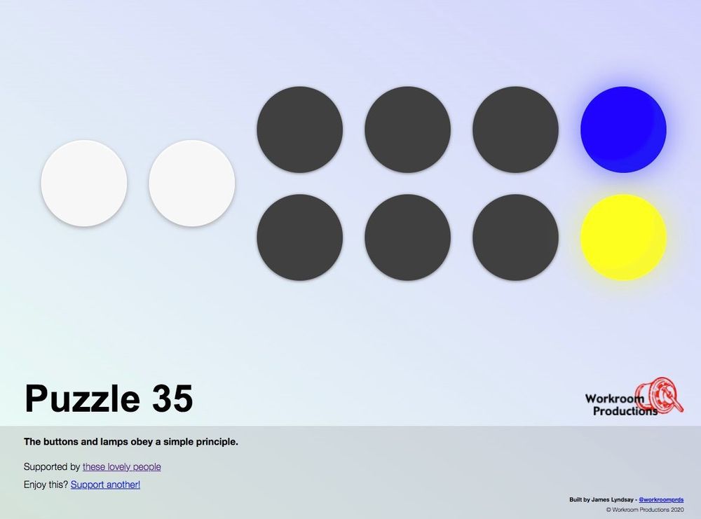 Puzzle 35 - two buttons, eight lights