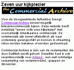 Adformatie (The Netherlands) "Seven hours of viewing pleasure"