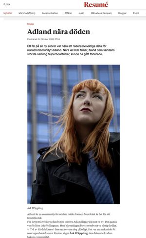 Resumé 2008 "Adland nära döden"