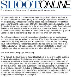 Shootonline on Adland back in April 2003