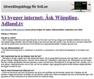 "We build the internet" SvD utvecklingsblogg interviews Dabitch