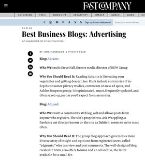 Fast Company - Best Business Blogs: Advertising