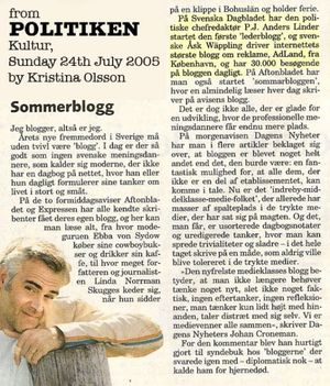 Politiken Nyheder Denmark July 2005