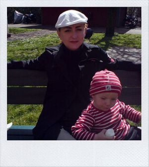 Dabitch and Perla in the yard