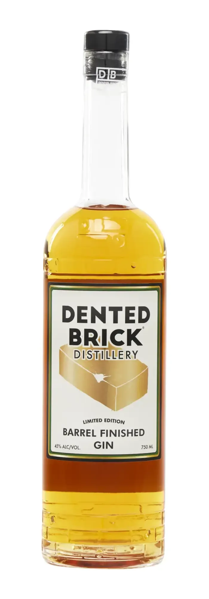 Dented Brick Chardonnay Cask Finished Gin bottle