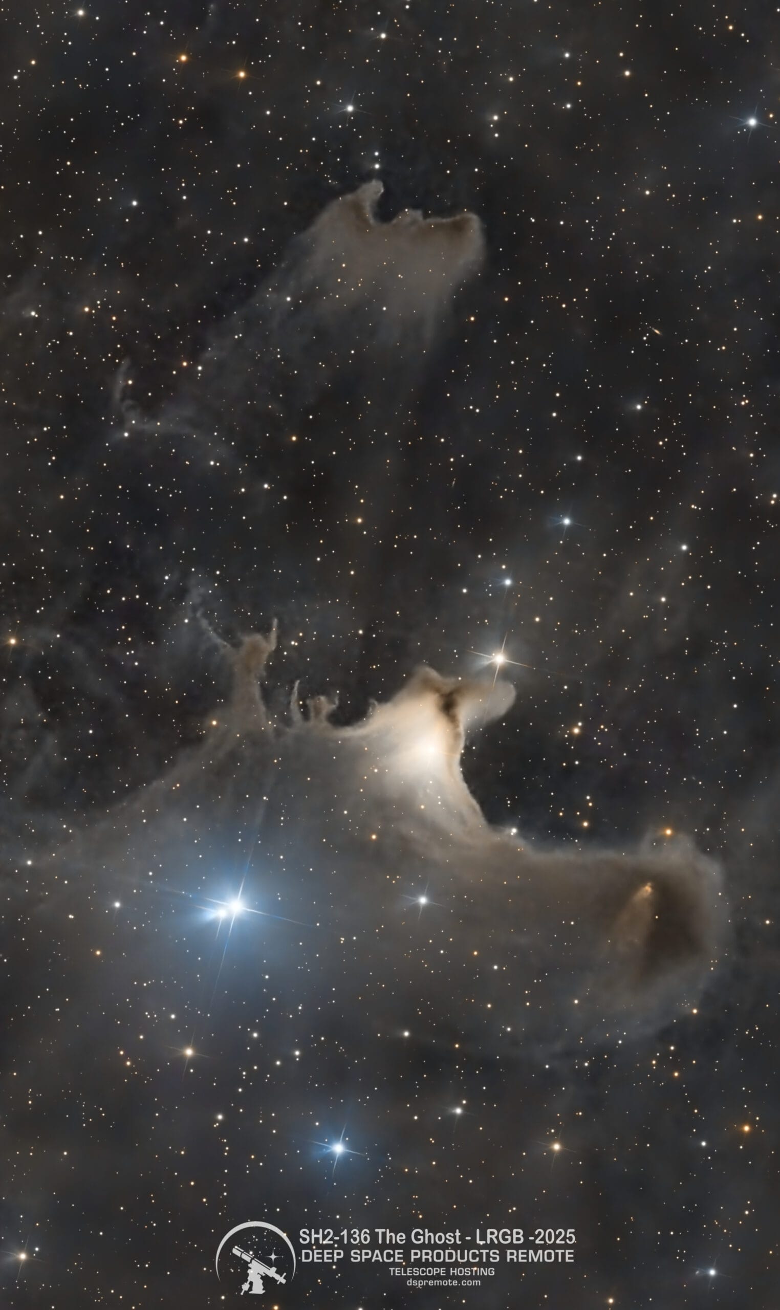 The Ghost Nebula, Sh2-136, LRGB 2025 by Chris Fellows