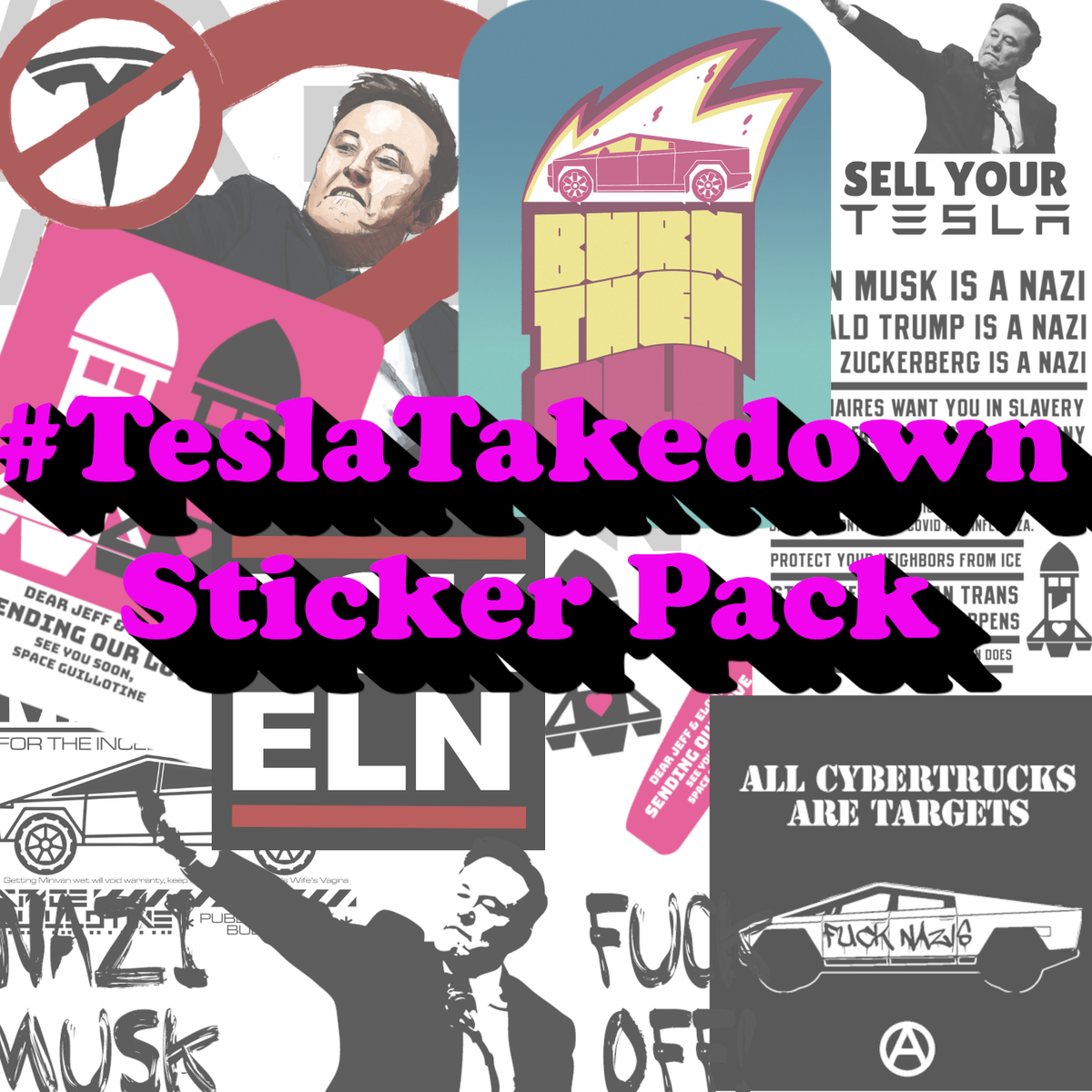 Tesla Takedown Sticker Pack