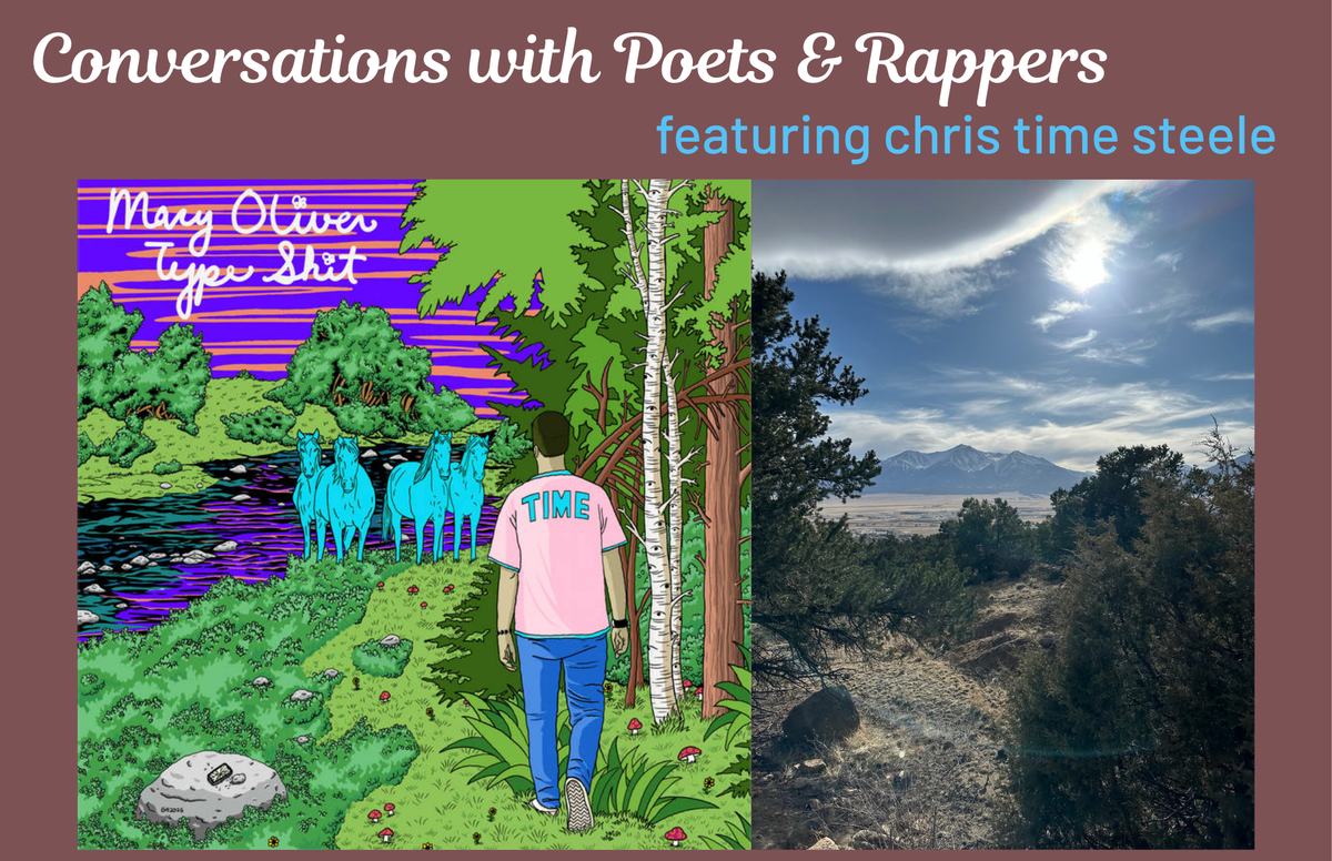 album cover for "Mary Oliver Type Shit" and a photo of a path in nature