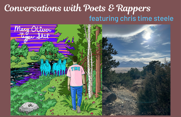 album cover for "Mary Oliver Type Shit" and a photo of a path in nature