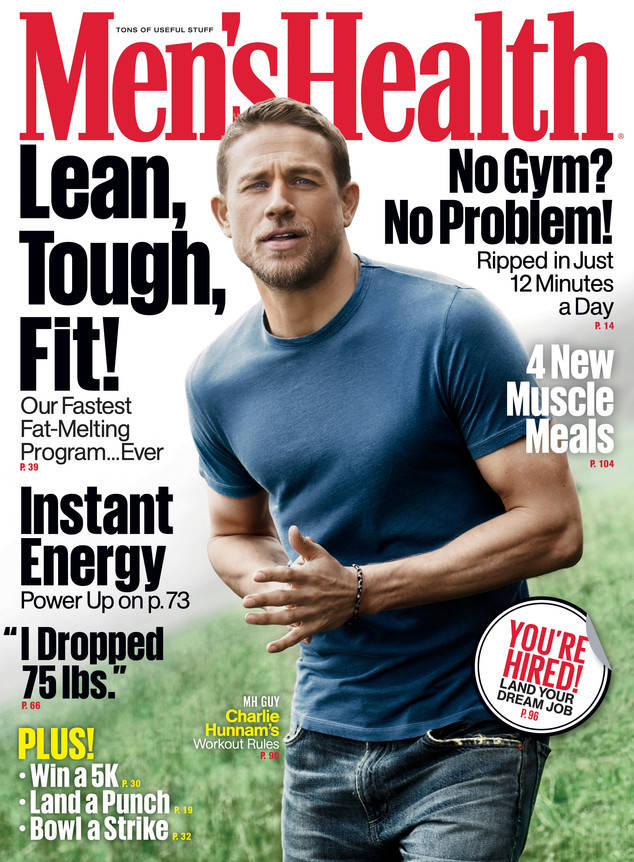 Charlie Hunnam covers Men's Health Magazine, makes love as often as he can