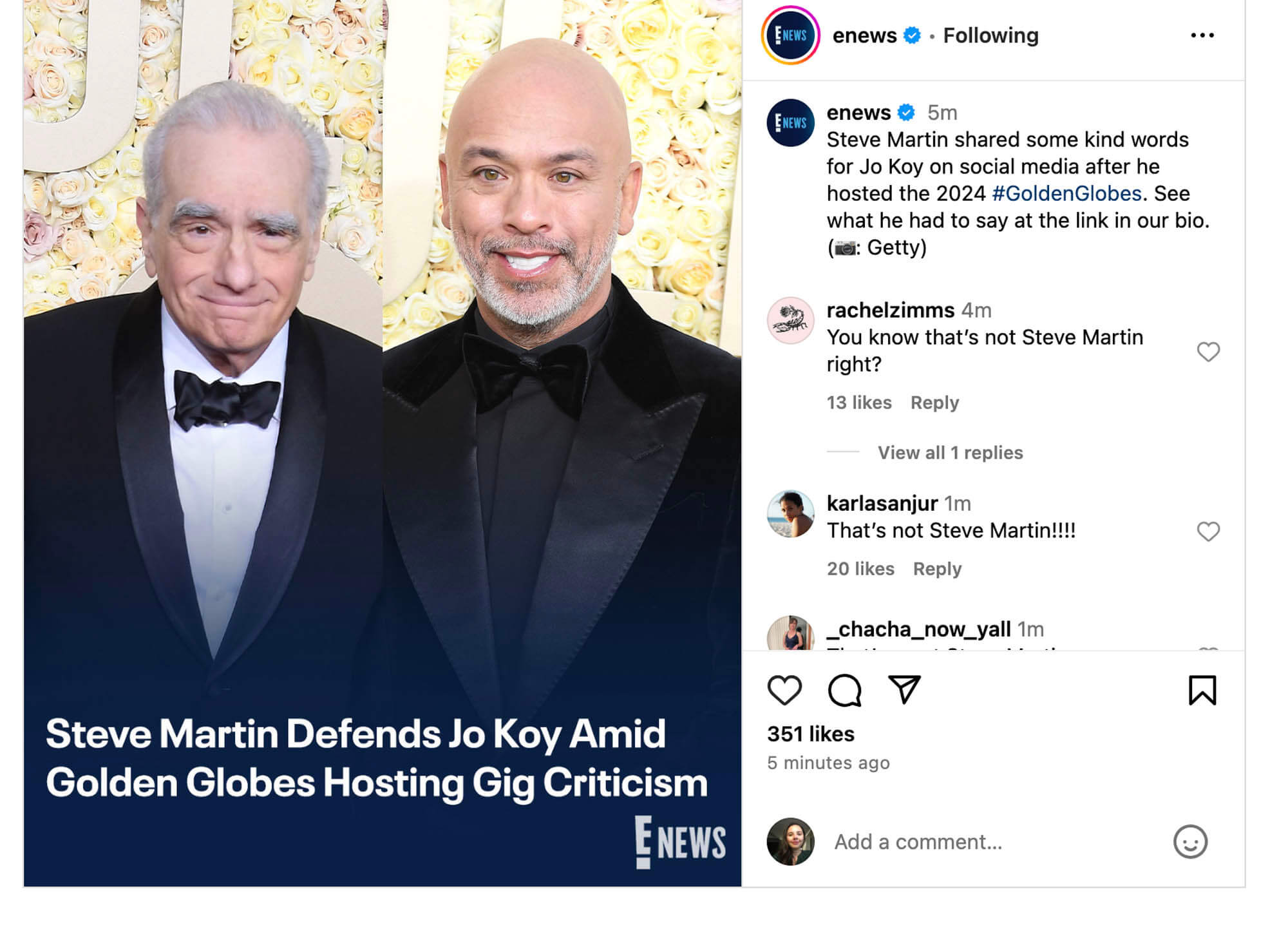 Apparently this is Steve Martin with Jo Koy