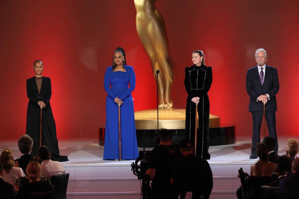 Jada Pinkett Smith, Ava DuVernay, Ellen Pompeo, and Michael Douglas appear at the 73RD EMMY AWARDS
