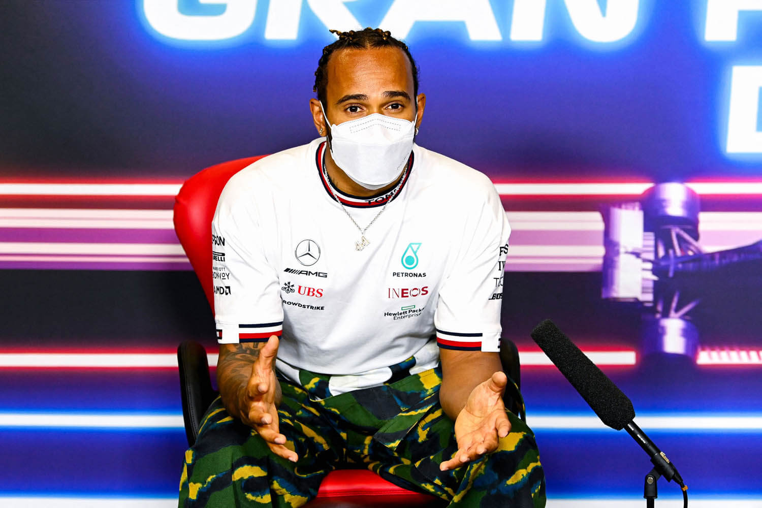 Lewis Hamilton speaks in Spain