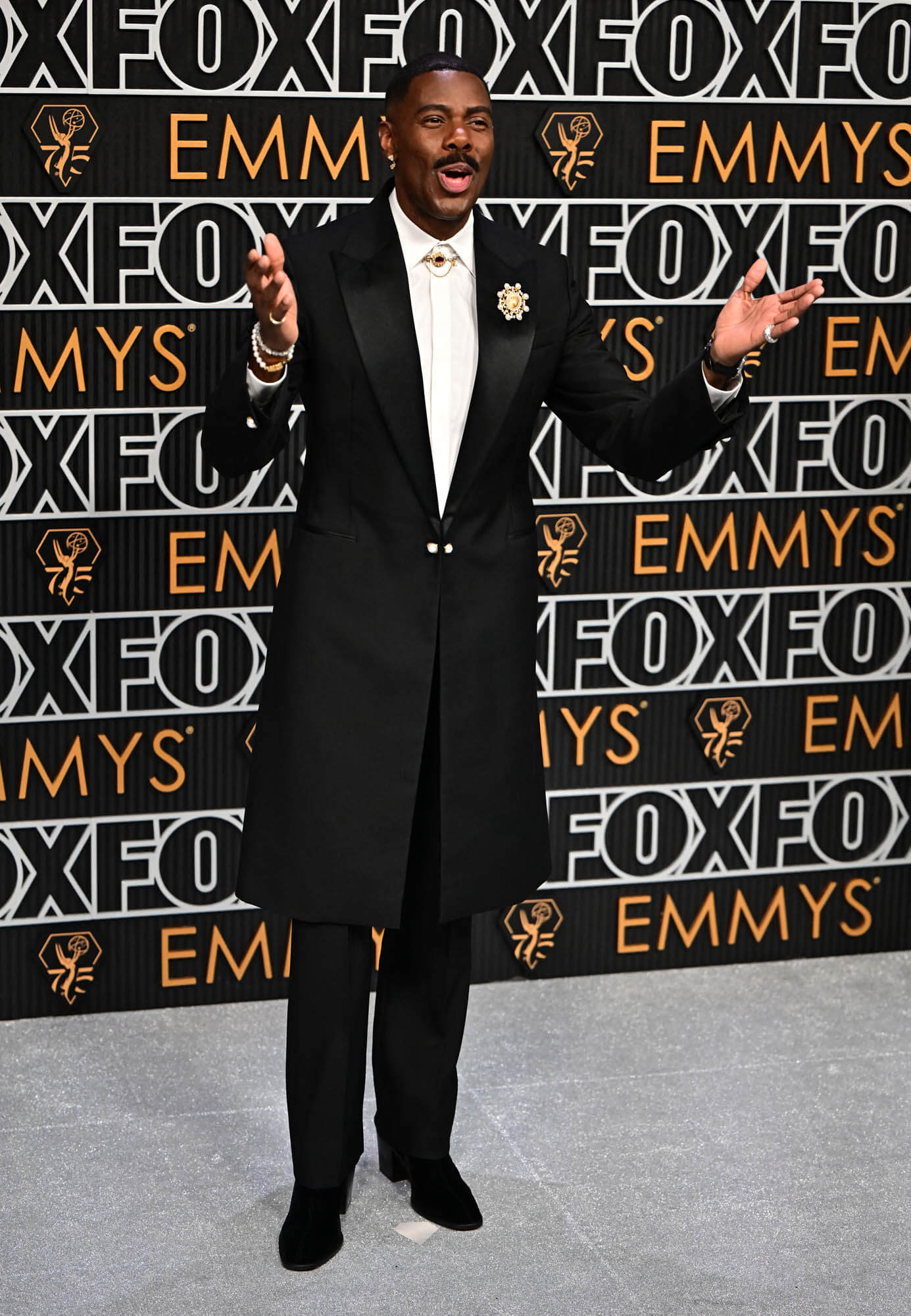 Colman Domingo arrives for the 75th Emmy Awards at the Peacock Theatre at L.A. Live in Los Angeles on January 15, 2024