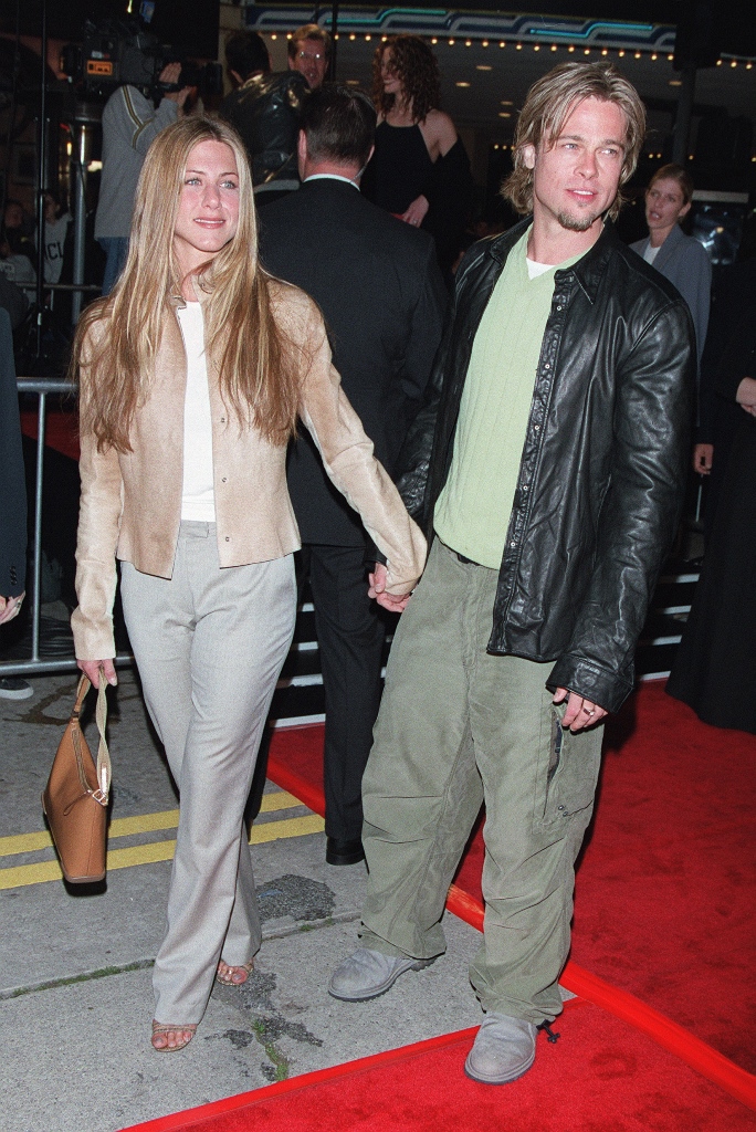Jennifer Aniston and Brad Pitt at the LA premiere of Erin Brockovich, March 14, 2000