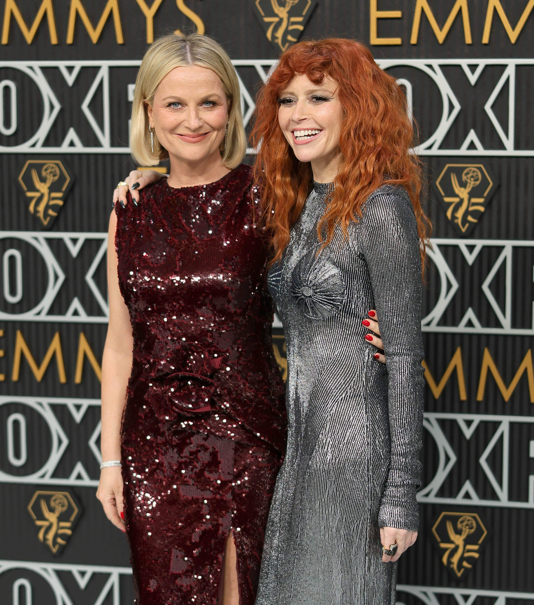 Natasha Lyonne and Amy Poehler attend the 75th Primetime Emmy Awards