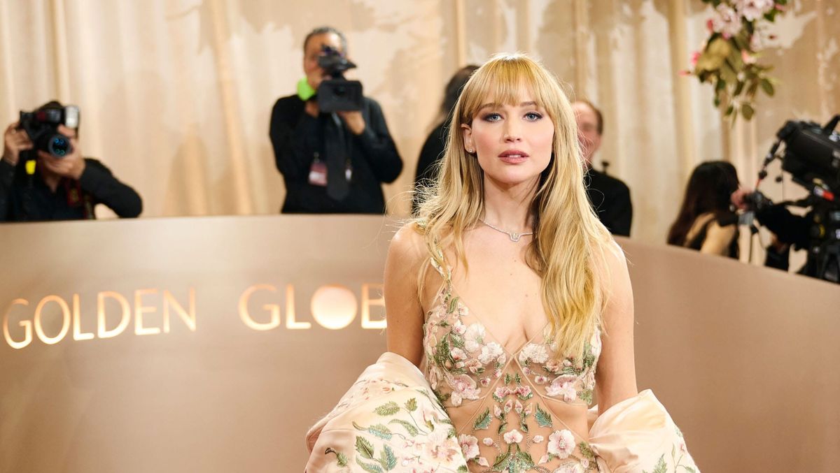 jlaw gold dress Jennifer Lawrence is Lainey's Best Dressed at the 2026 Golden Globes swatches-layney-sequin-mini-dress